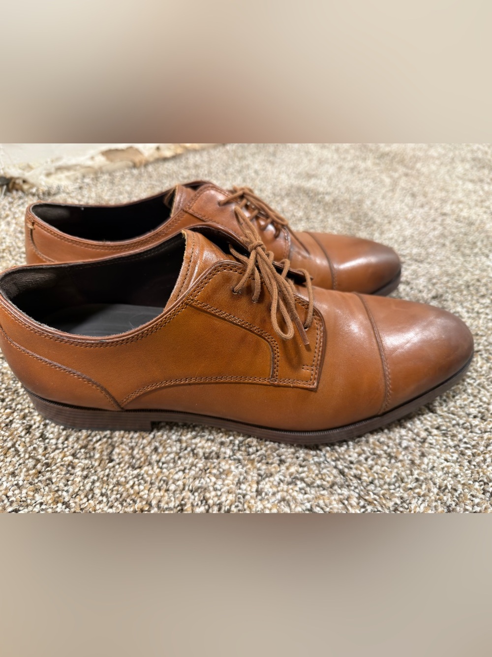 Cole Haan Men's Classic Tan Leather Lace-Up Dress Shoes